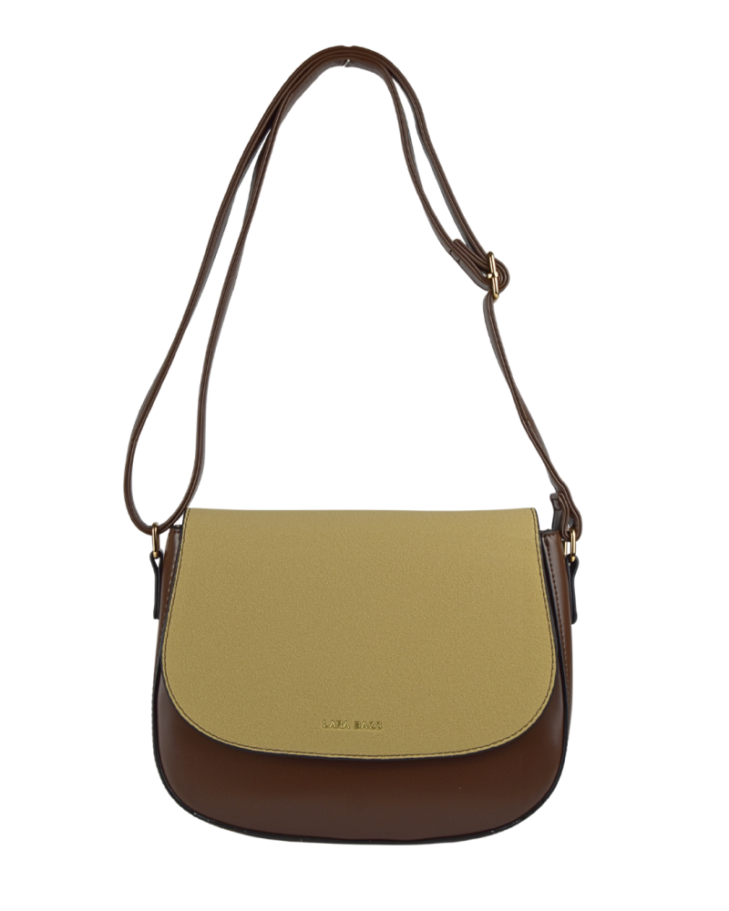 VANESA dámska crossbody  koženková kabelka tmavo béžová