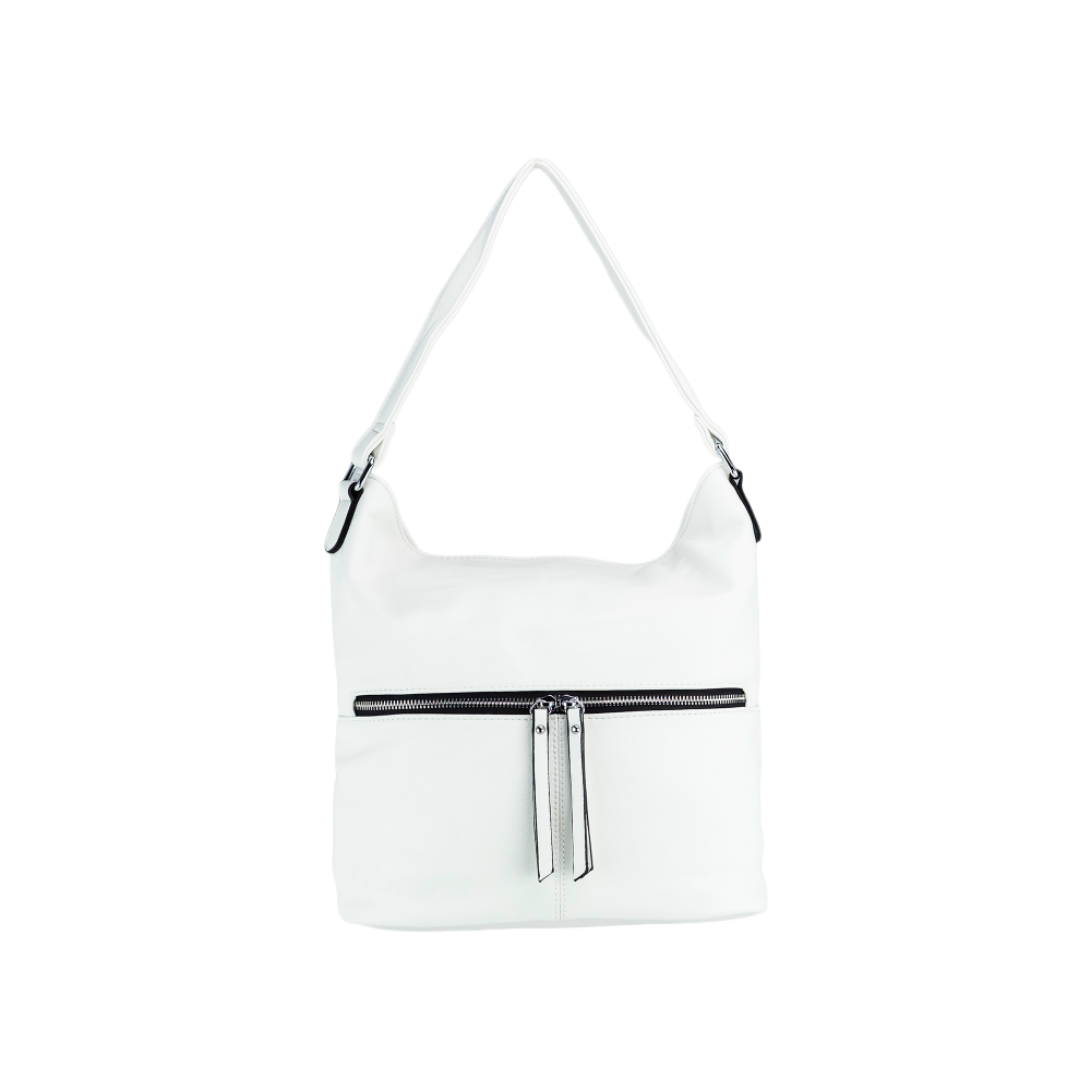 Lara Bags HARPER  dámska koženková kabelka Biela