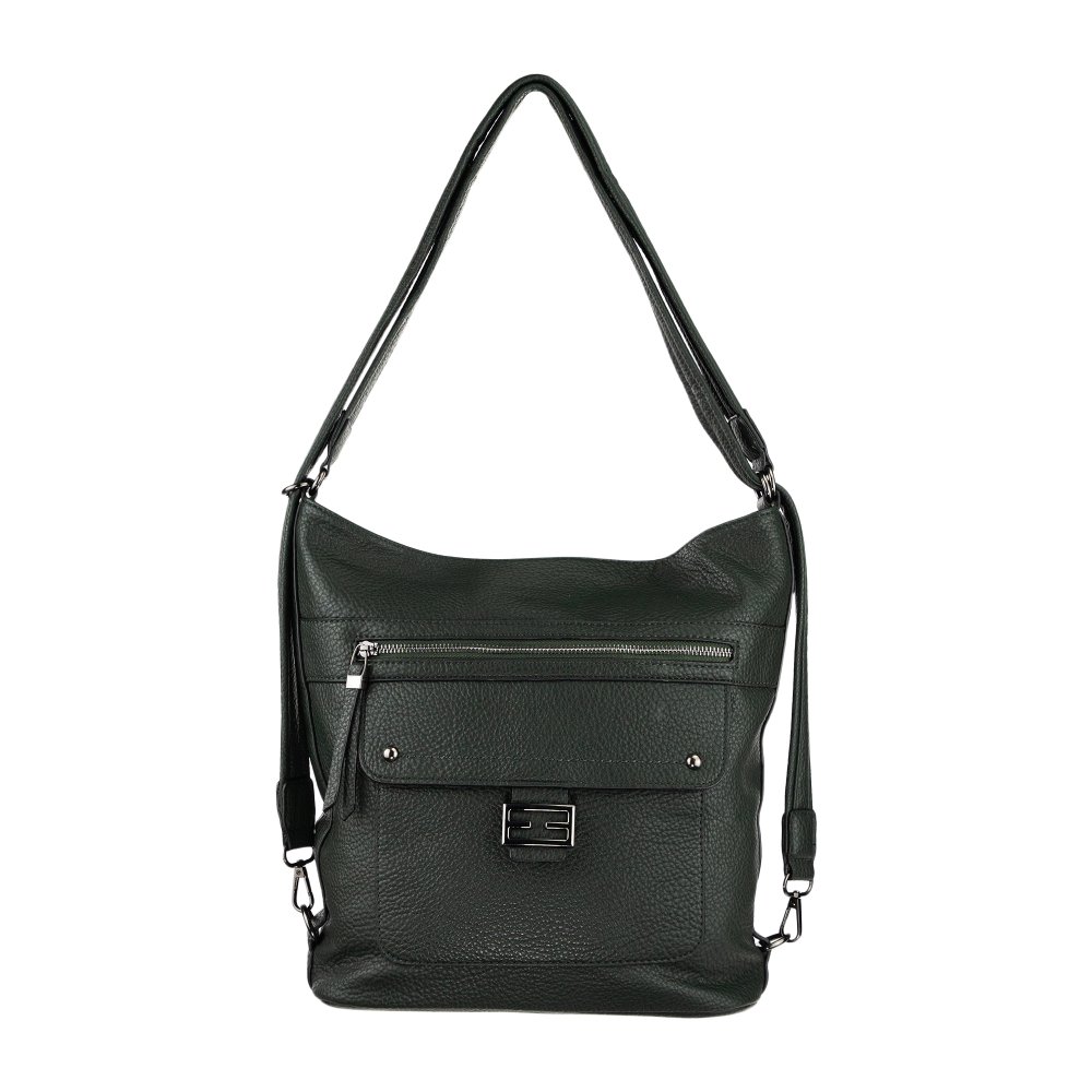 INGE dámska koženková kabelka Tmavo zelená