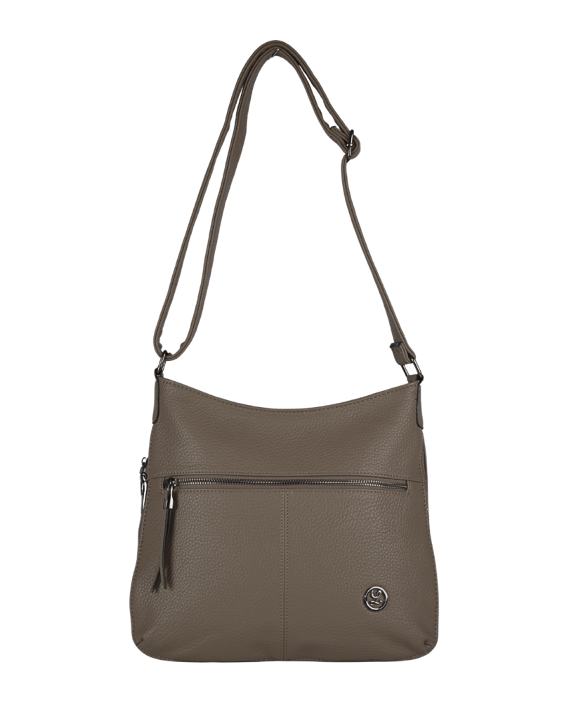 VIOLA dámska crossbody koženková kabelka tmavá taupe