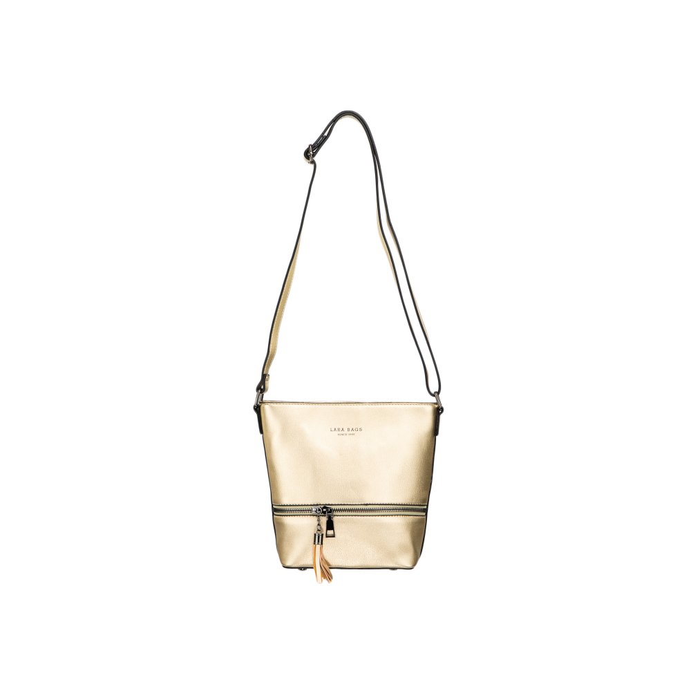 LISA dámska koženková kabelka svetlozlatá