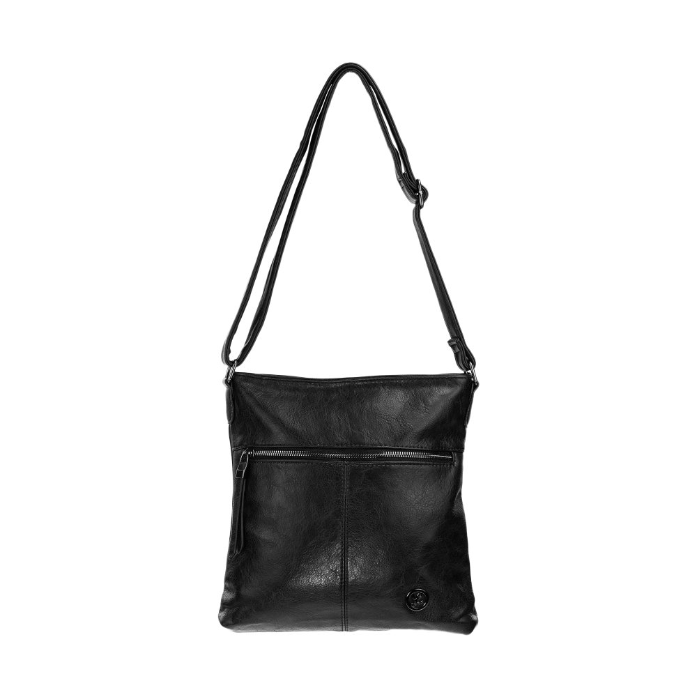 KERRY dámska crossbody koženková kabelka Čierna