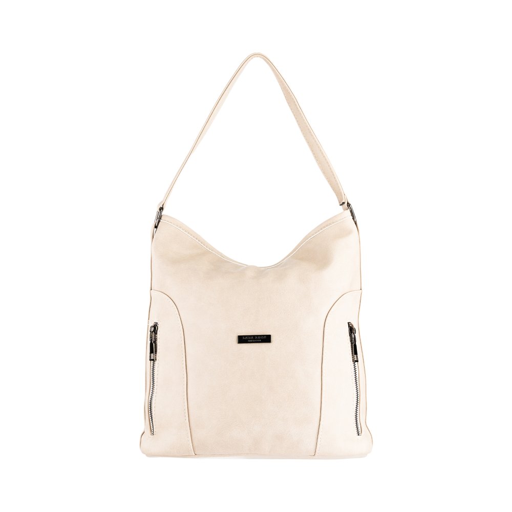 Lara Bags EMILY dámska koženková kabelka tmavo béžová