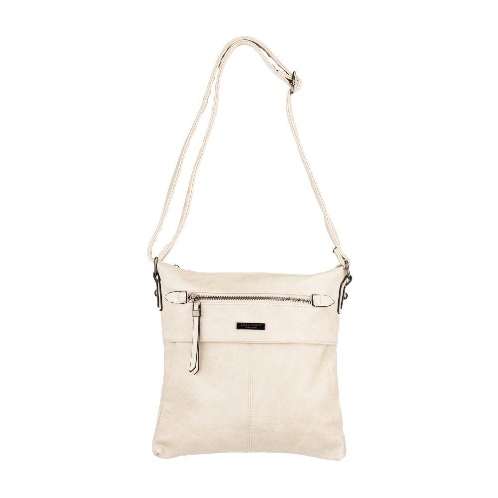 Lara Bags TERESSA dámska crossbody koženková kabelka Béžová