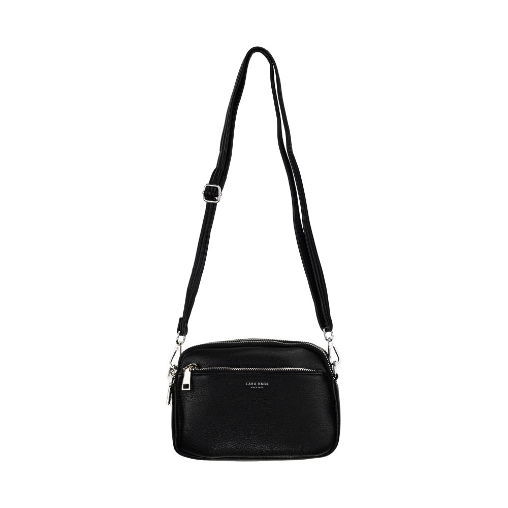 Dámska crossbody koženková kabelka Čierna