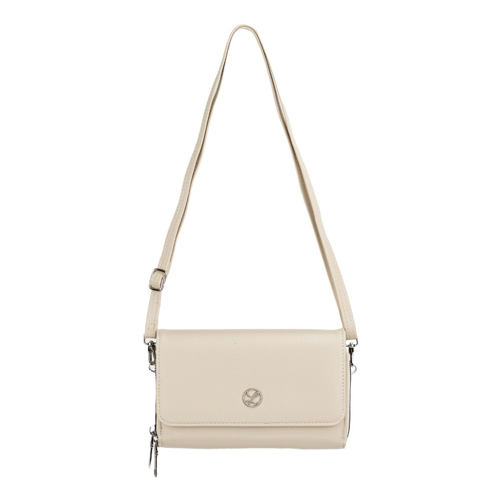 Dámska crossbody koženková kabelka Béžová