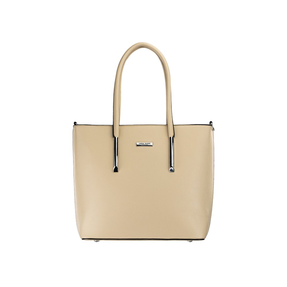 Lara Bags ADEL dámska koženková kabelka taupe