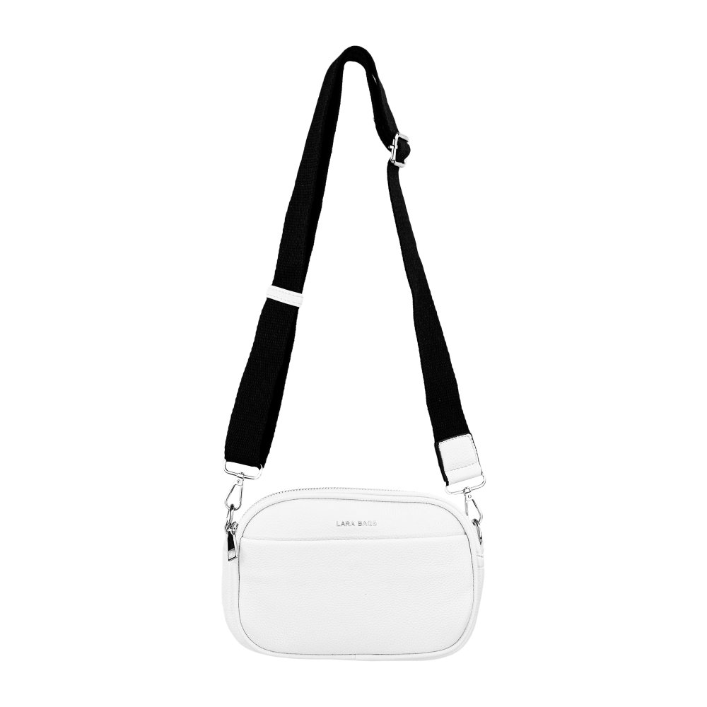 KAROLINA dámska crossbody koženková kabelka Biela