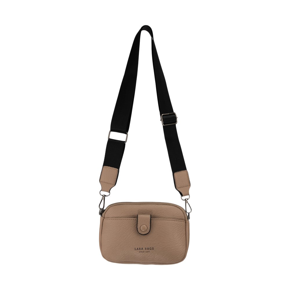 CLARRY dámska crossbody koženková kabelka taupe