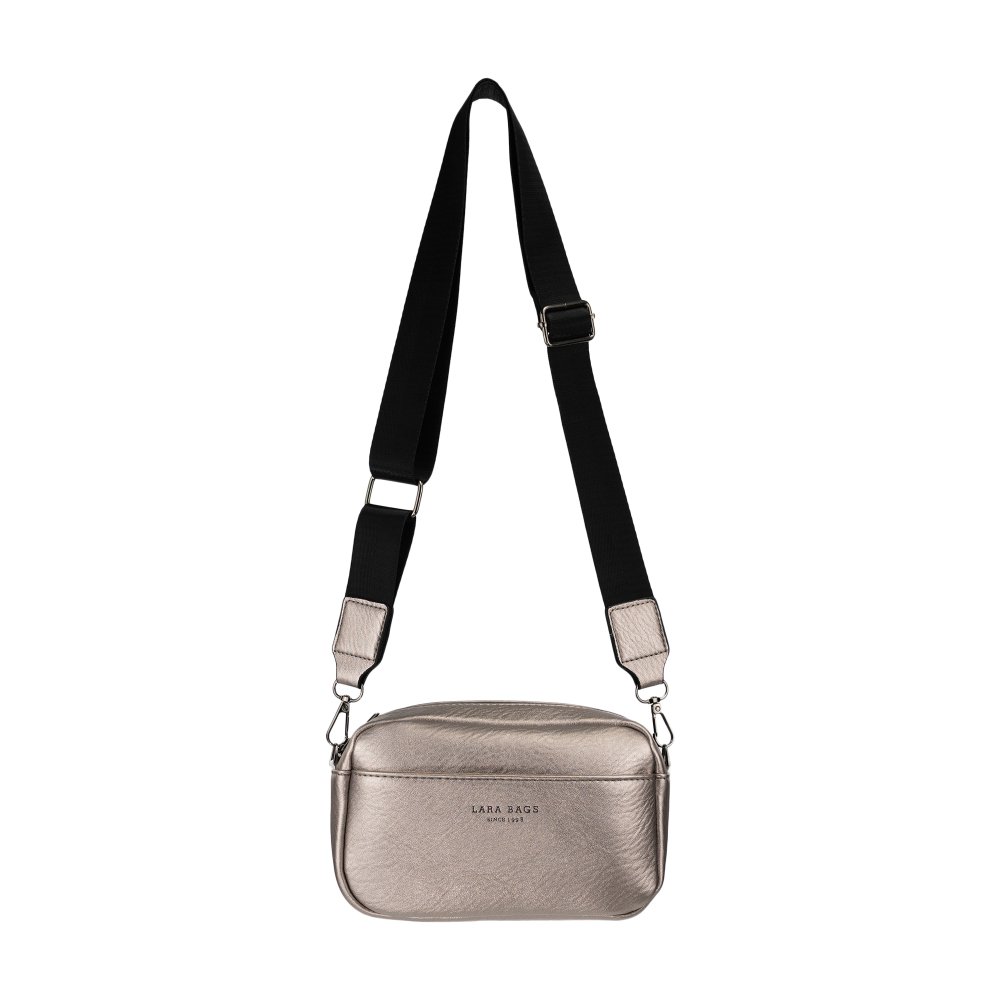 CLARRY dámska crossbody koženková kabelka Strieborná