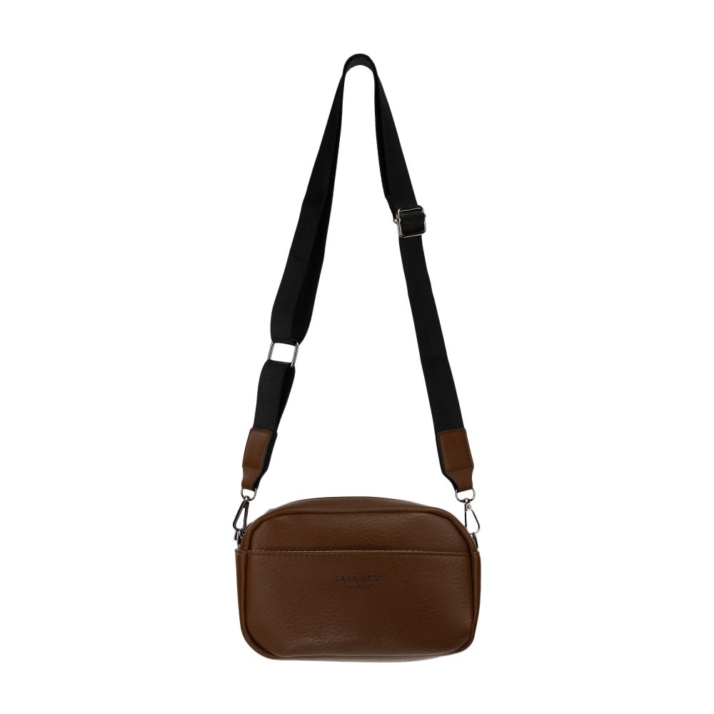 CLARRY dámska crossbody koženková kabelka Tmavohnedá