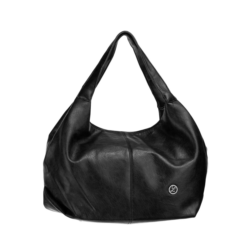 FLORA dámska koženková kabelka Čierna