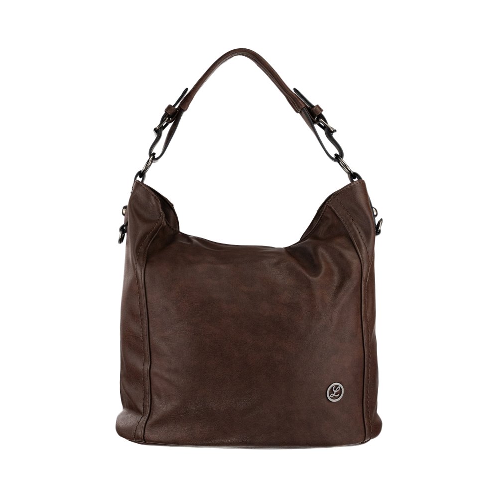 HARPER dámska koženková kabelka Tmavohnedá