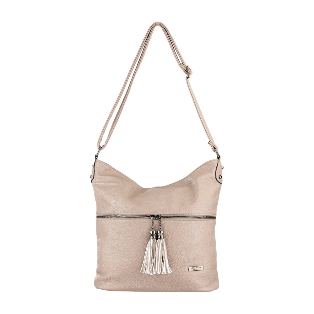 DALILA dámska crossbody koženková kabelka taupe