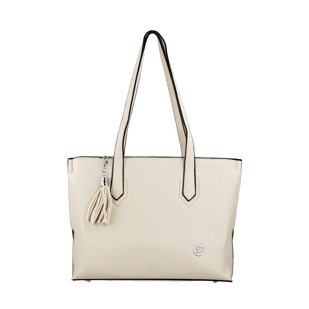 VANDA dámska koženková kabelka svetlo béžová