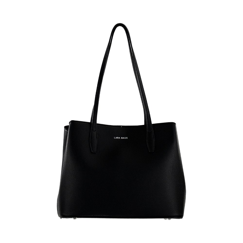 PETRA dámska koženková kabelka Čierna