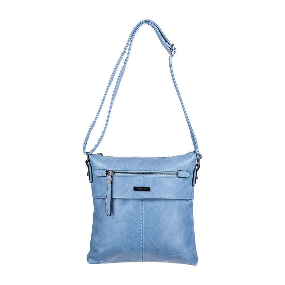 Lara Bags TERESSA dámska crossbody koženková kabelka Svetlomodrá